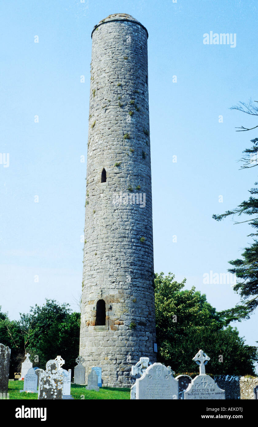 Donaghmore Round Tower near Navan County Meath Eire Ireland Stock Photo