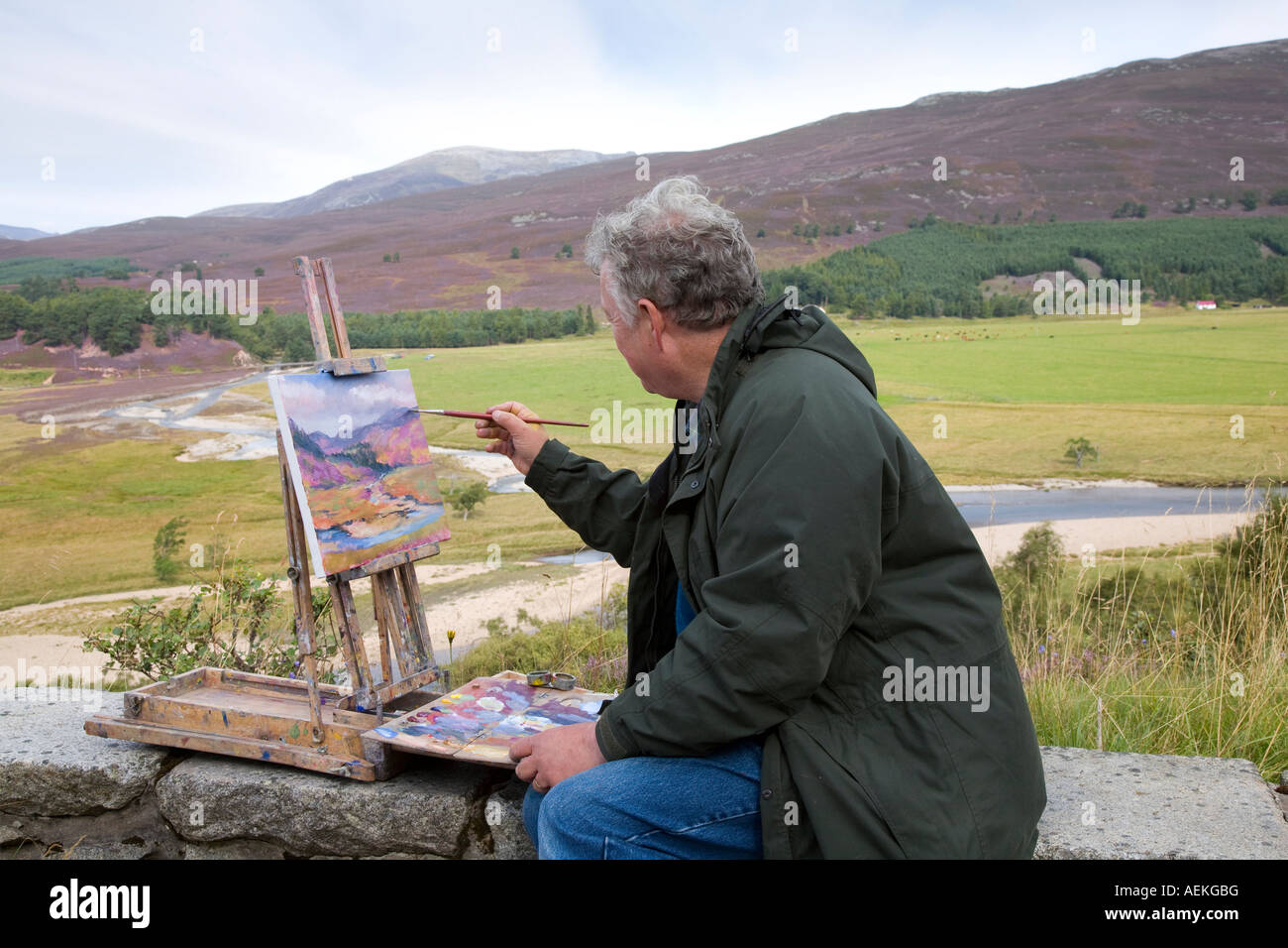 Howard Butterworth Highland Landscape artist, painting in oils Mar