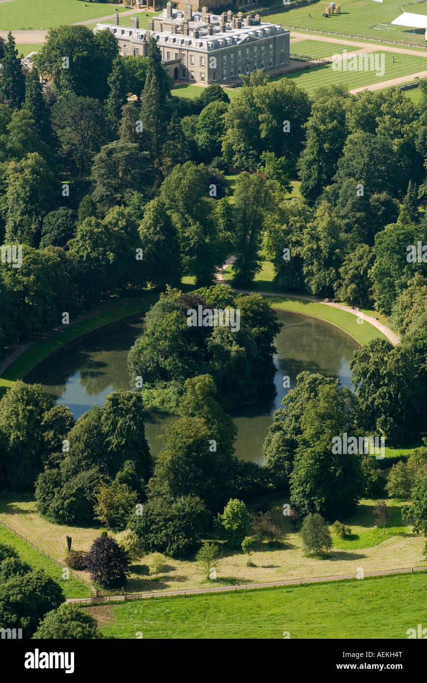 Althorp House the Oval Lake, Earl Spencer family estate parkland Stock ...