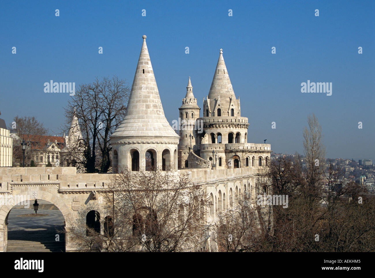 Fishermen's Bastion, Trinity Square, Castle Hill District, Budapest, Hungary Stock Photo