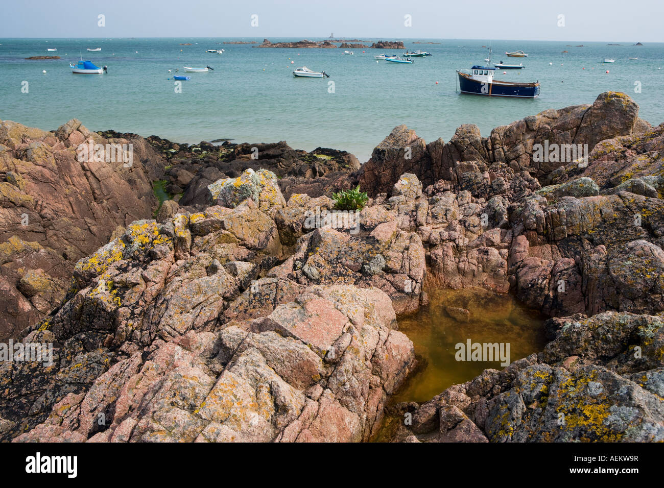 View of La Rocque Harbour, Jersey Stock Photo - Alamy