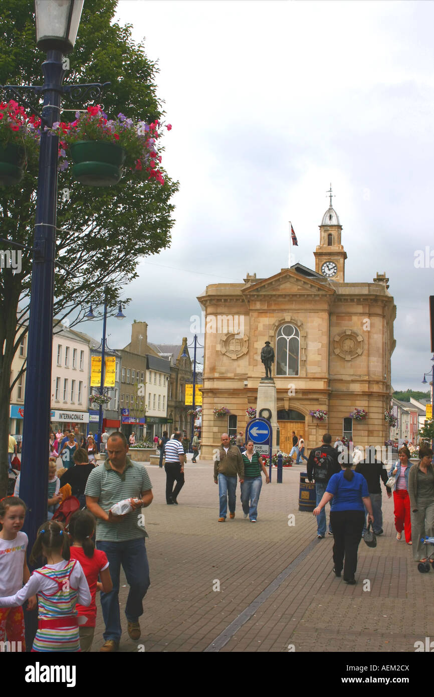 shopping The Town Hall in The Diamond, Coleraine, County Londonderry, Northern Ireland Stock Photo
