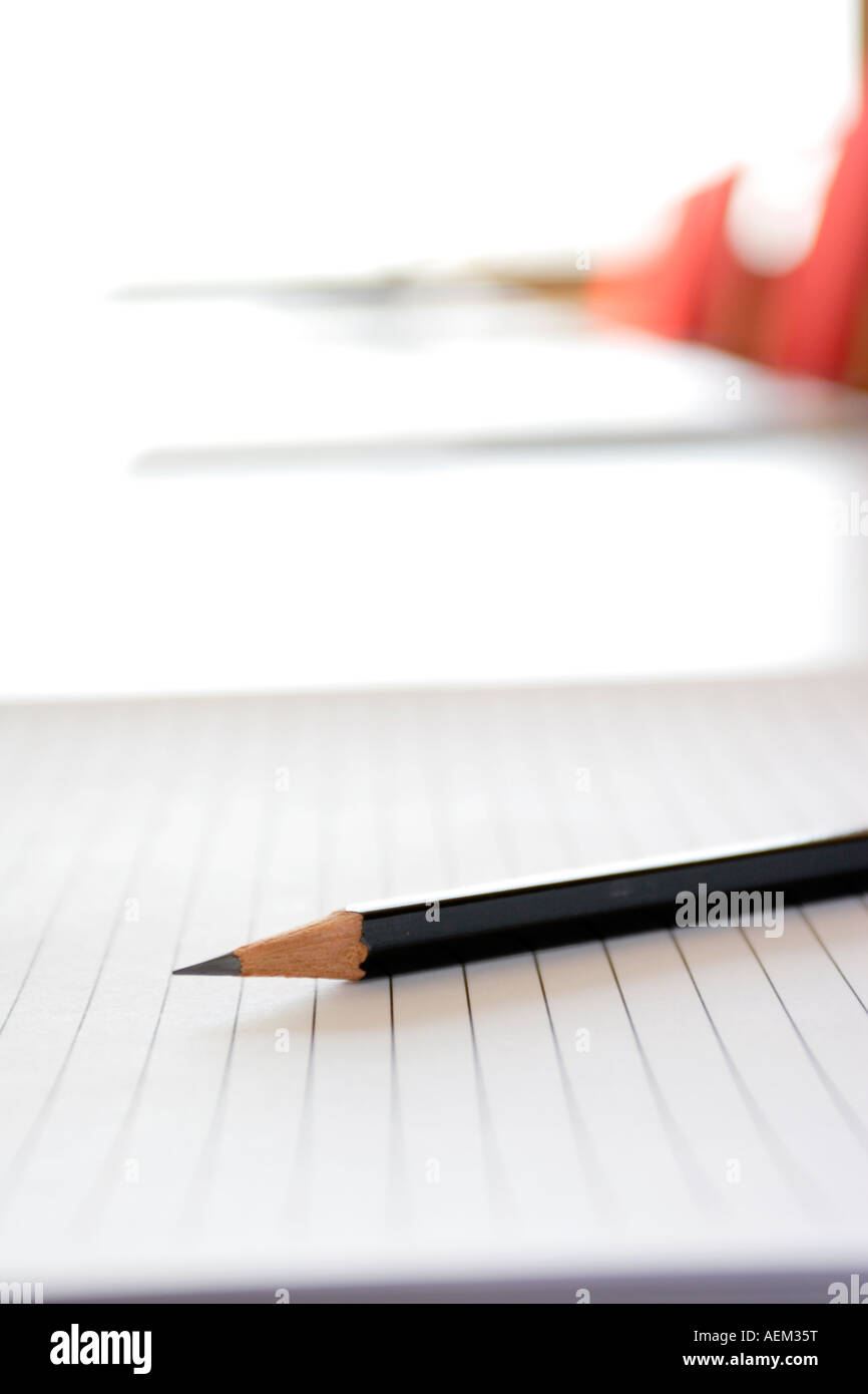 Close up of a pencil on a coference table Stock Photo