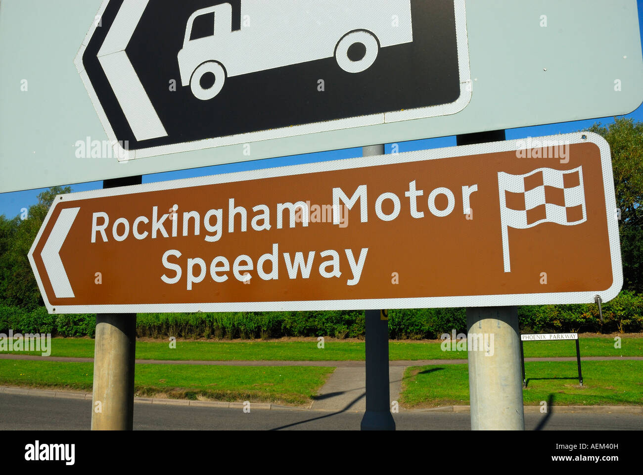 Rockingham Motor Speedway sign Corby Northamptonshire England Stock
