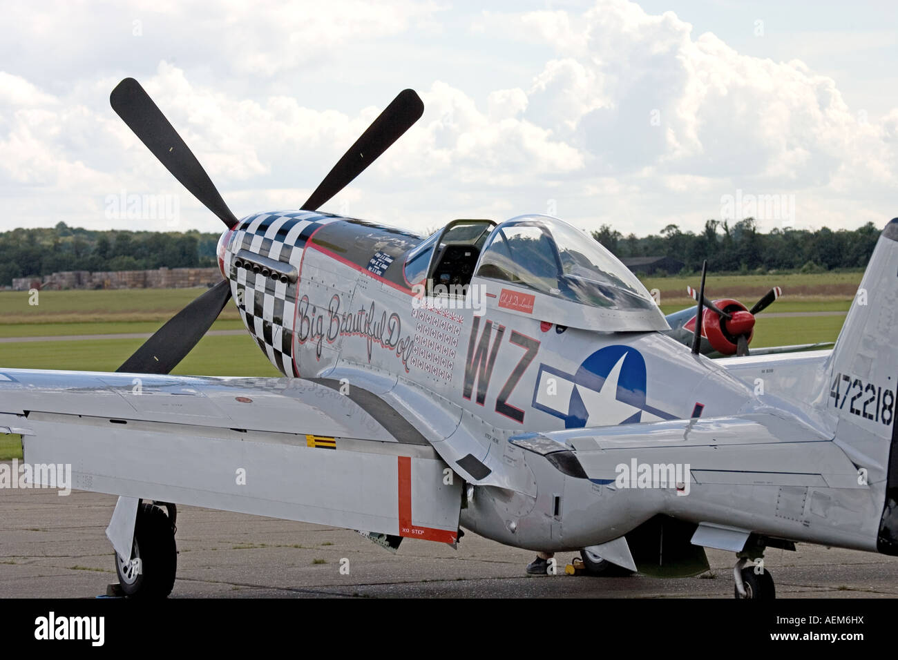 North American P51D Mustang fighter aircraft from World War Two Aviation Aircraft Restored Stock Photo