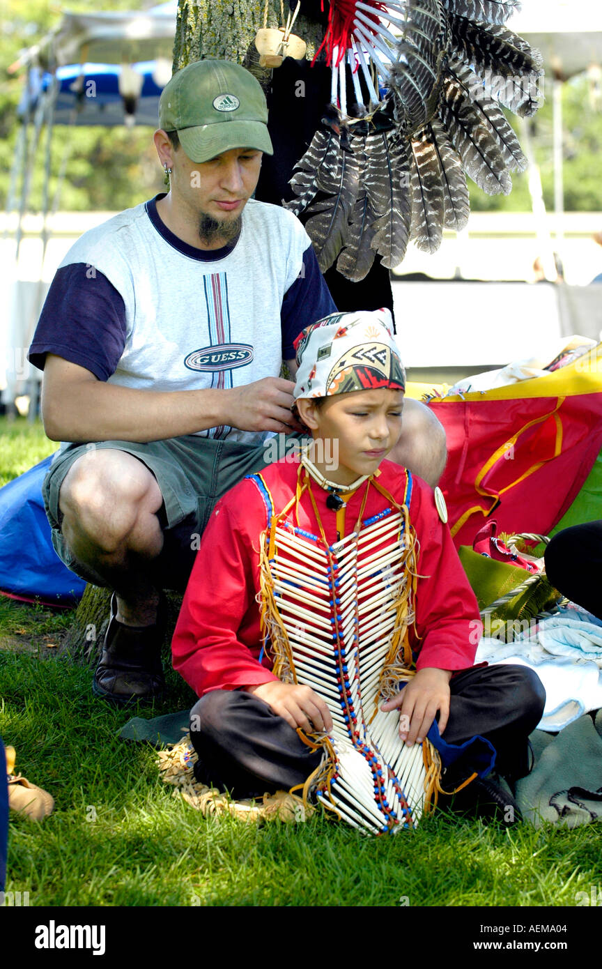 Native American Indian pow wow in Port Huron Michigan Stock Photo