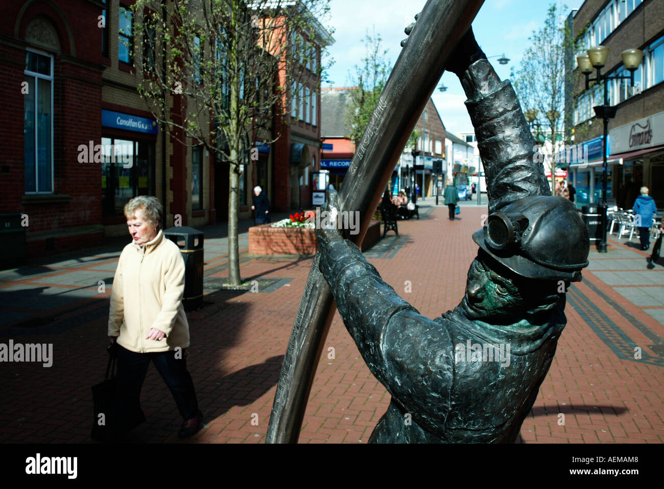 Mineworking and Steel Making Sculpture Lord Street Wrexham North East