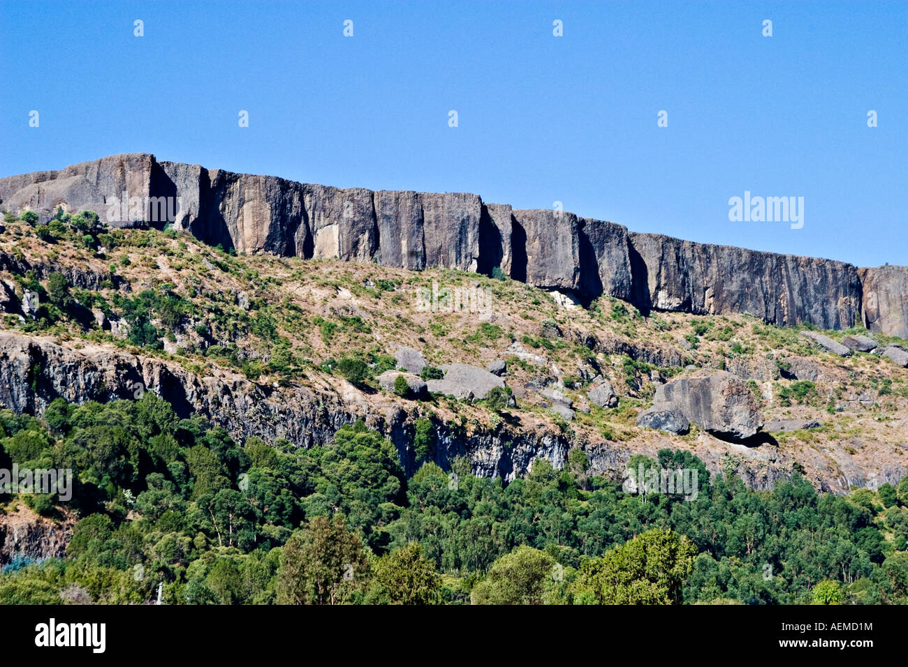 Shoa (Shewa) Cliffs, Debre Libanos, Selale district, Ethiopia, Africa Stock Photo