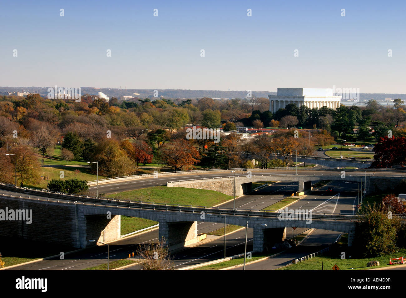 Lincoln Memorial and the surrounding area Washington DC Stock Photo