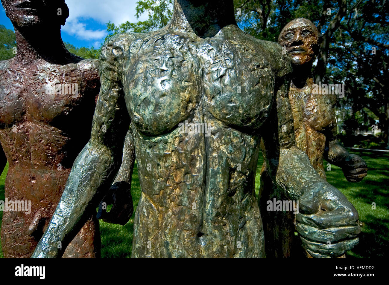 Bronze Staues In The Bestoff Sculpture Garden Located At The New