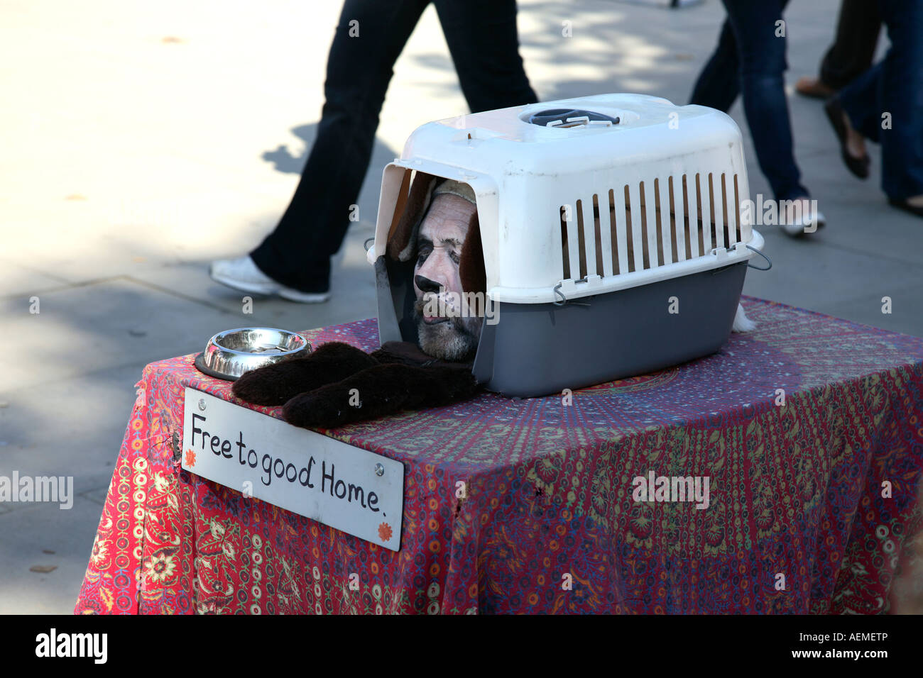 Street performer on south bank, London Uk Stock Photo