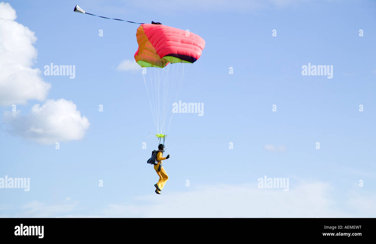 acrobatic  parachutist Stock Photo