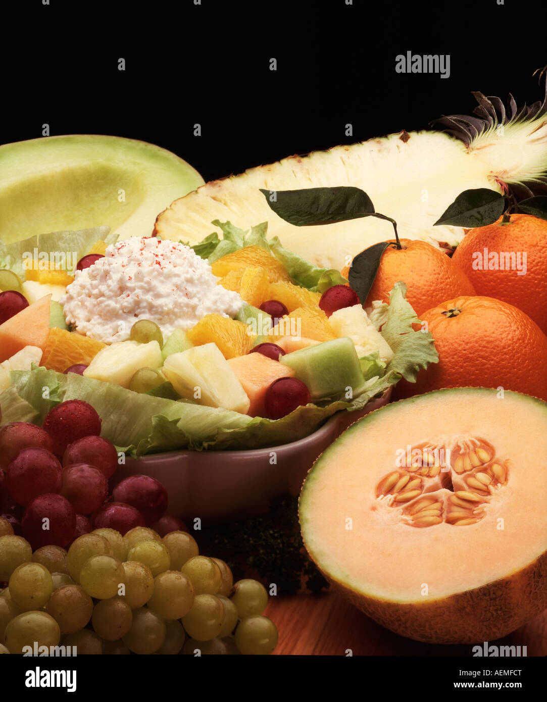 Fruit Salad With Cottage Cheese Stock Photo Alamy