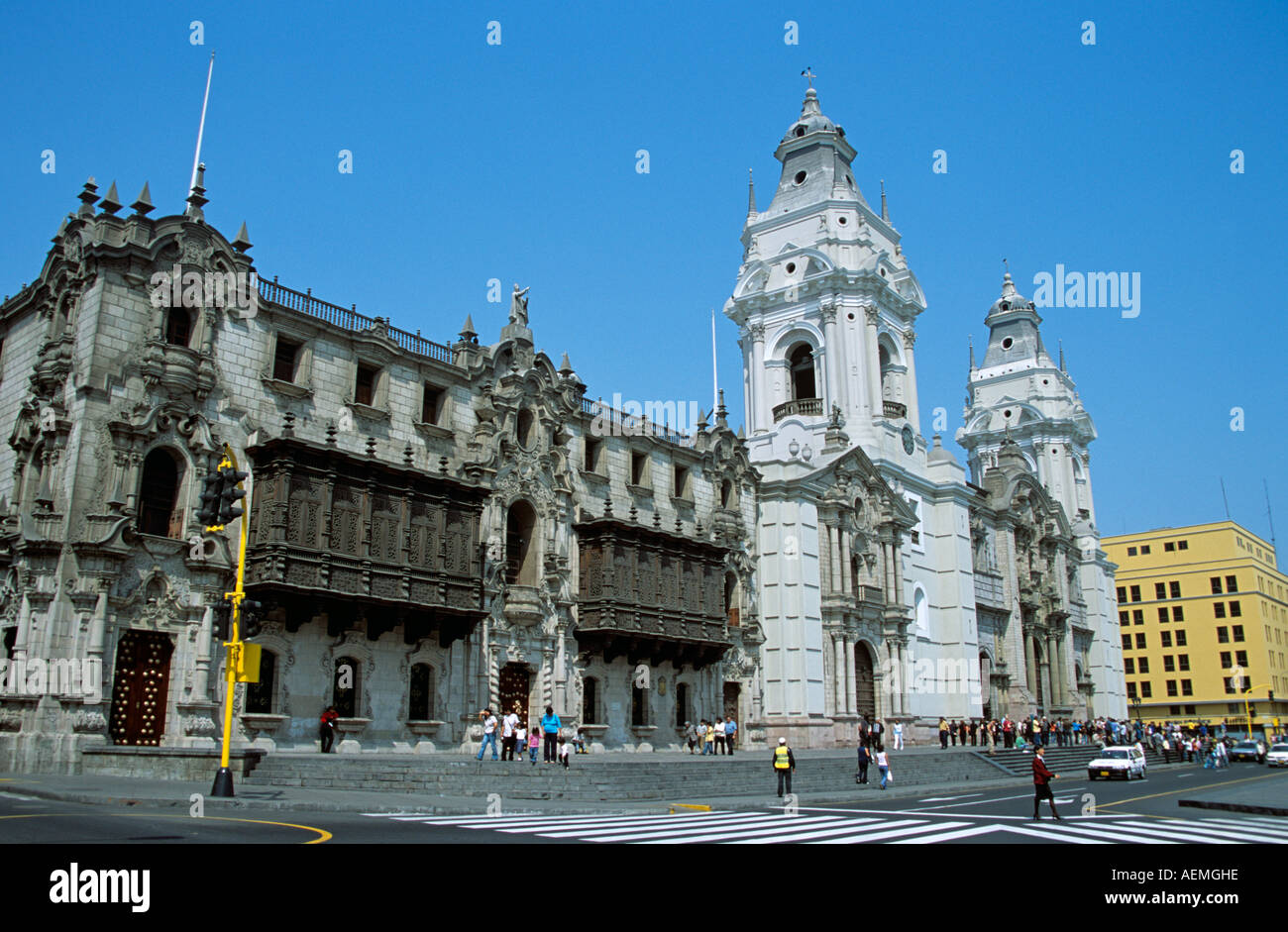 Archbishop s Palace And Lima Cathedral Plaza De Armas Plaza Mayor Archbishop s Palace And Lima Cathedral Plaza De Armas Plaza Mayor