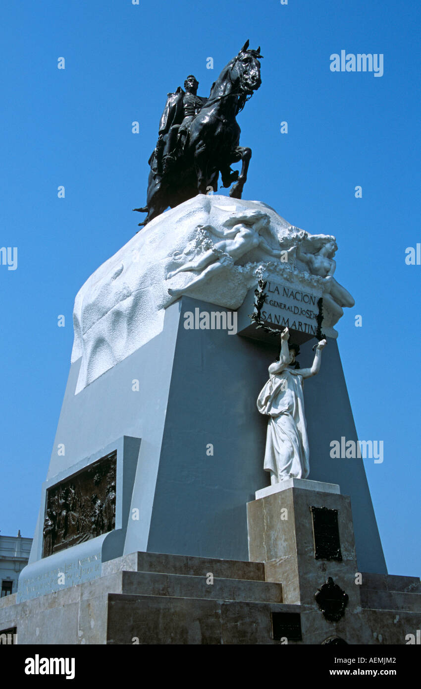 General Jose de San Martin Statue, Plaza San Martin, Lima, Peru Stock ...