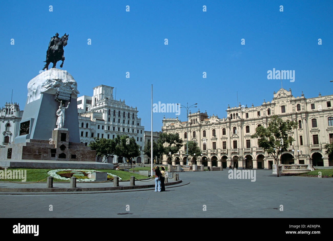 General Jose de San Martin Statue, Plaza San Martin, Lima, Peru Stock ...
