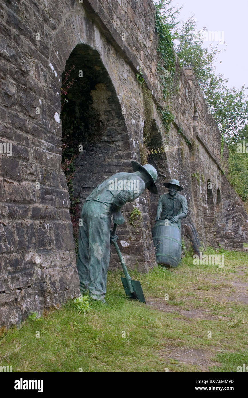 statues at old lime kilns Stock Photo