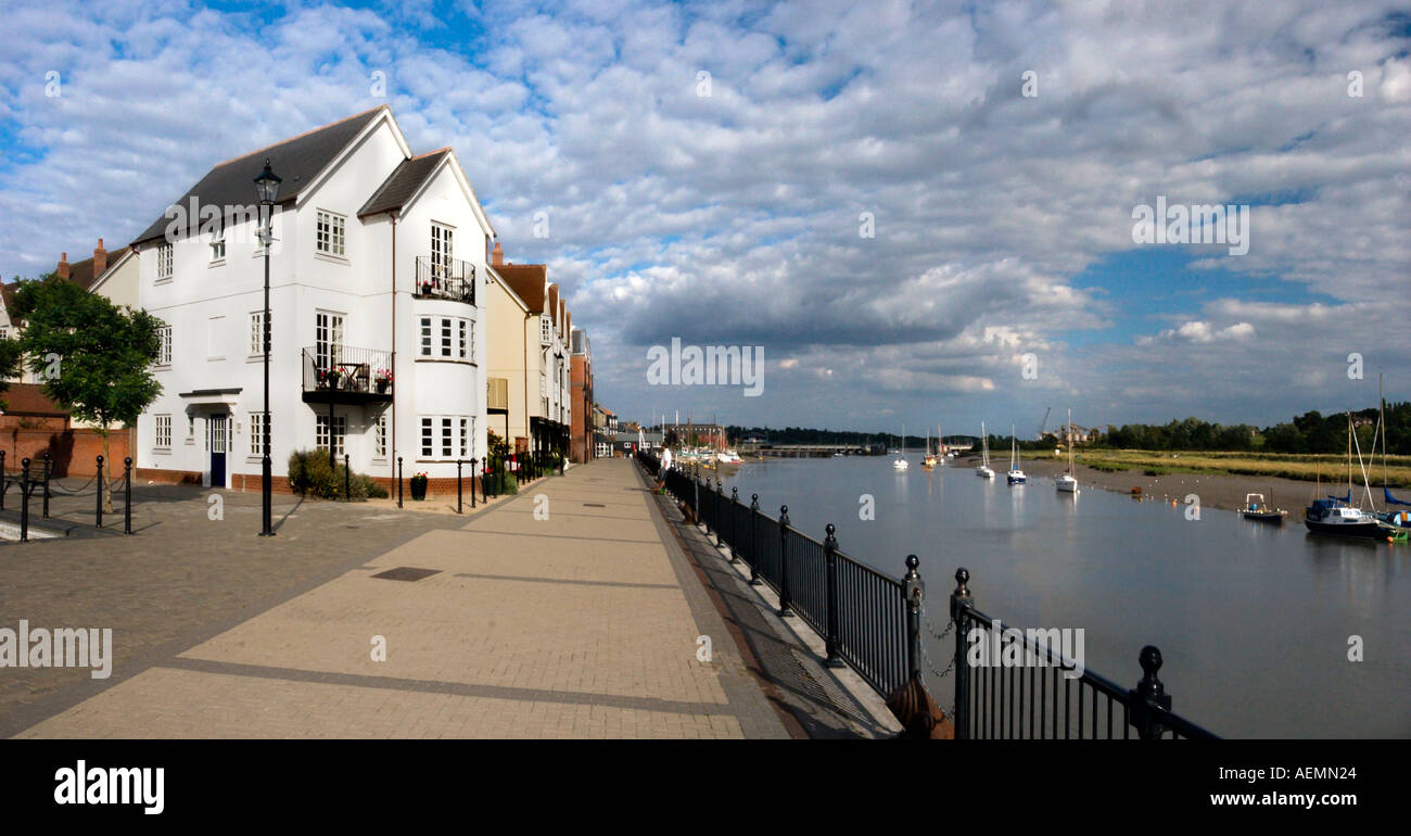 New houses on the waterfront at Wivenhoe near colchester essex Stock