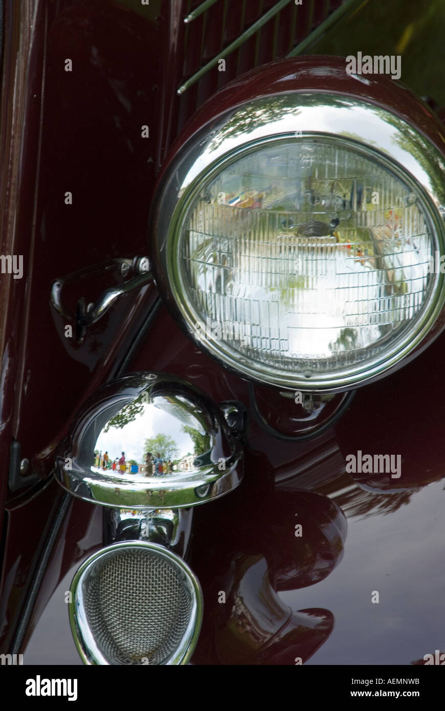 Vintage Car Headlight Stock Photo