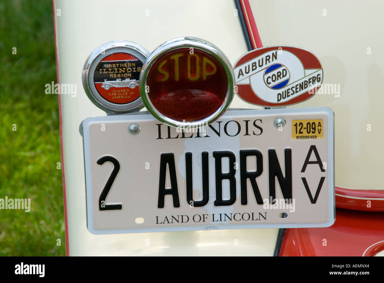 Classic Auburn Car license Plate Stock Photo