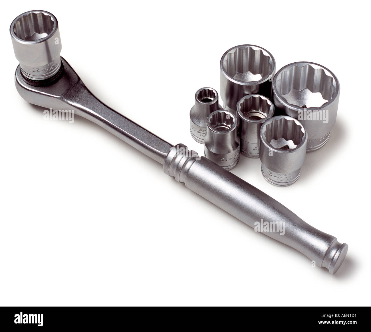 Wrench and socket set Stock Photo Alamy