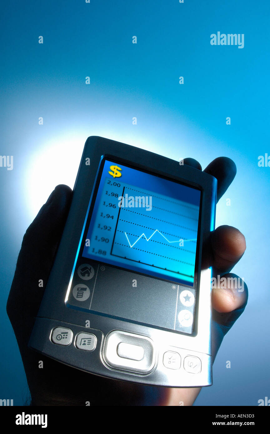 PDA PALM PILOT ORGANIZER WITH HANDS Stock Photo Alamy