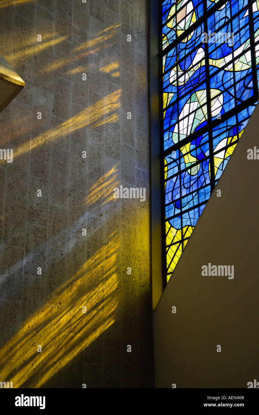 Stained Glass Window Roman Catholic Cathedral Liverpool England Stock