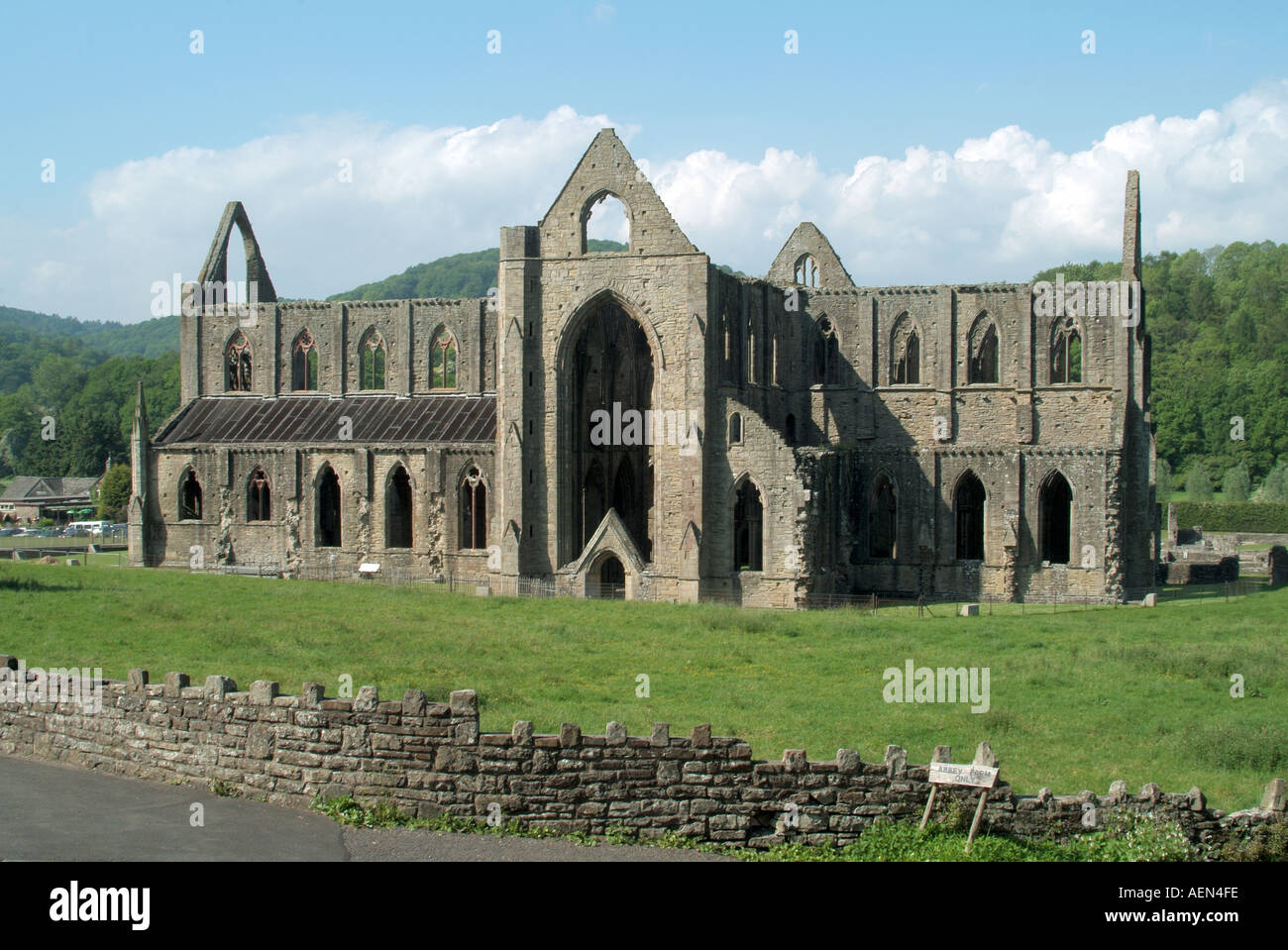 Tintern Tintern Abbey Monastery ruins in the Wye Valley on the Welsh bank of ...