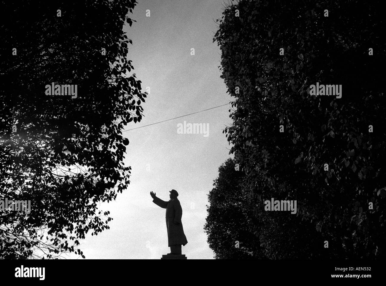 The largest Chairman Moa statue in China pictured as the sun sets in Kashgar, Xinjiang Province, Peoples Republic of China. Stock Photo