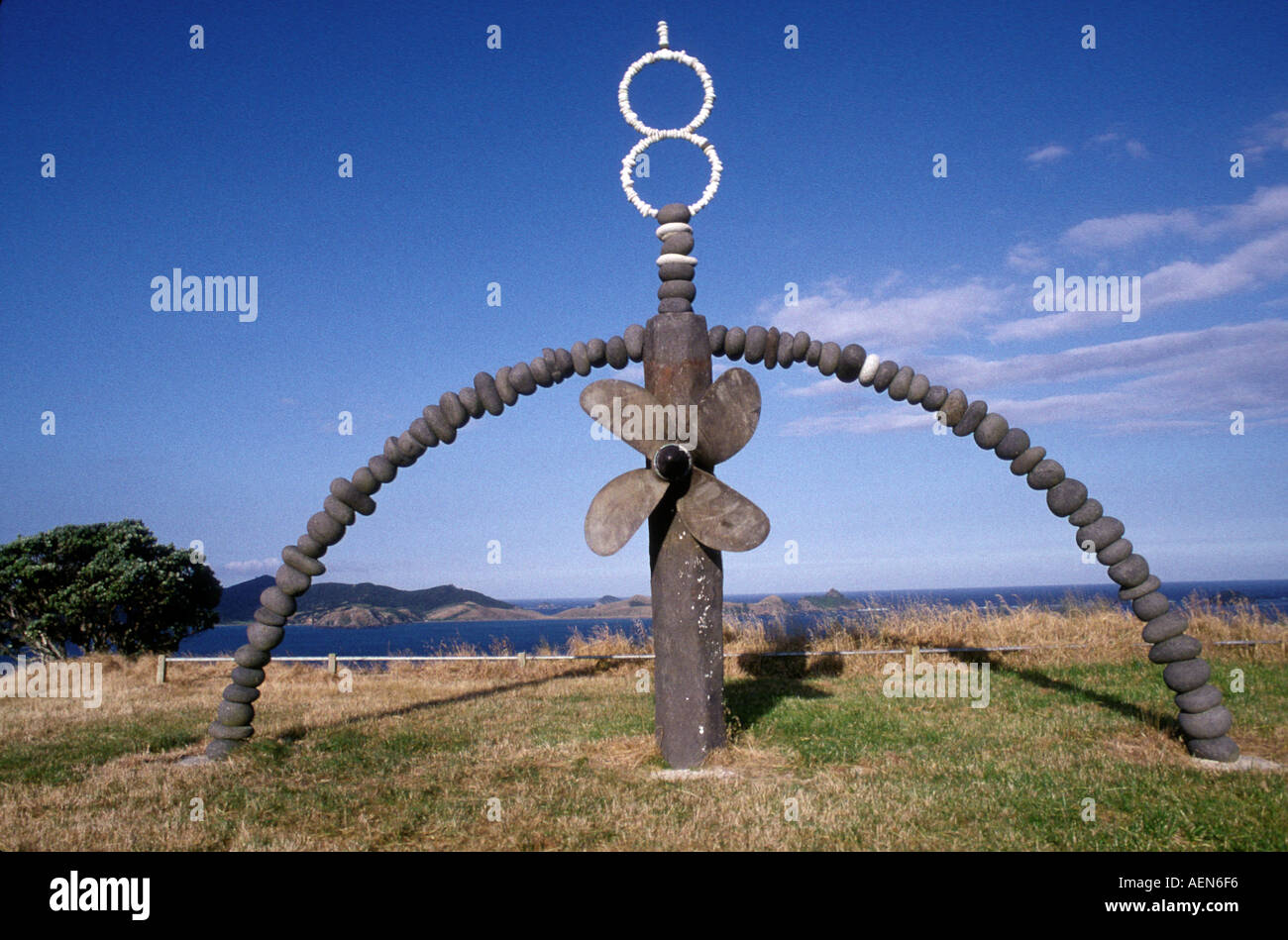 New Zealand Matauri Bay rainbow warrior monument Stock Photo Alamy