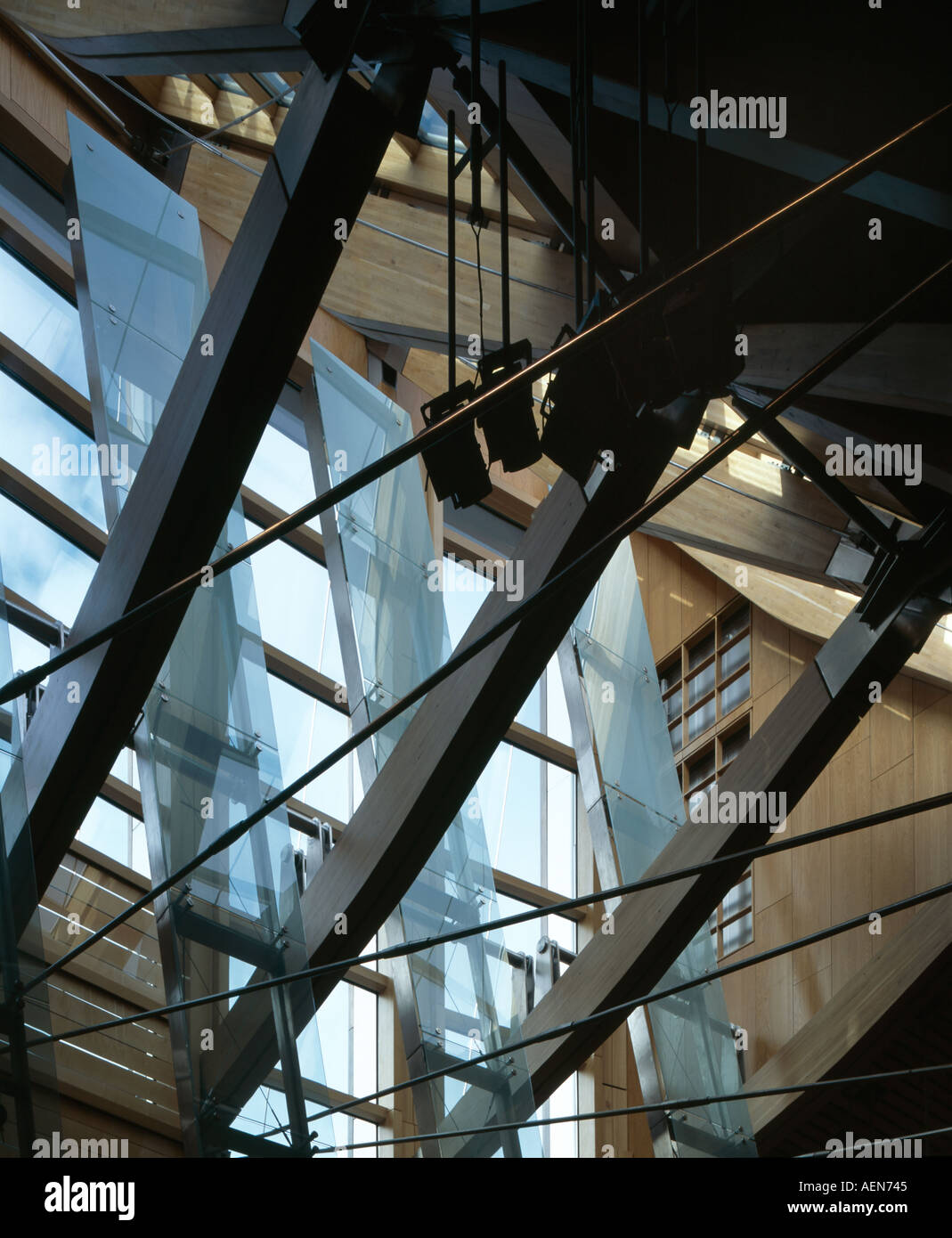 The Scottish Parliament, Edinburgh, Scotland. Detail of roof of