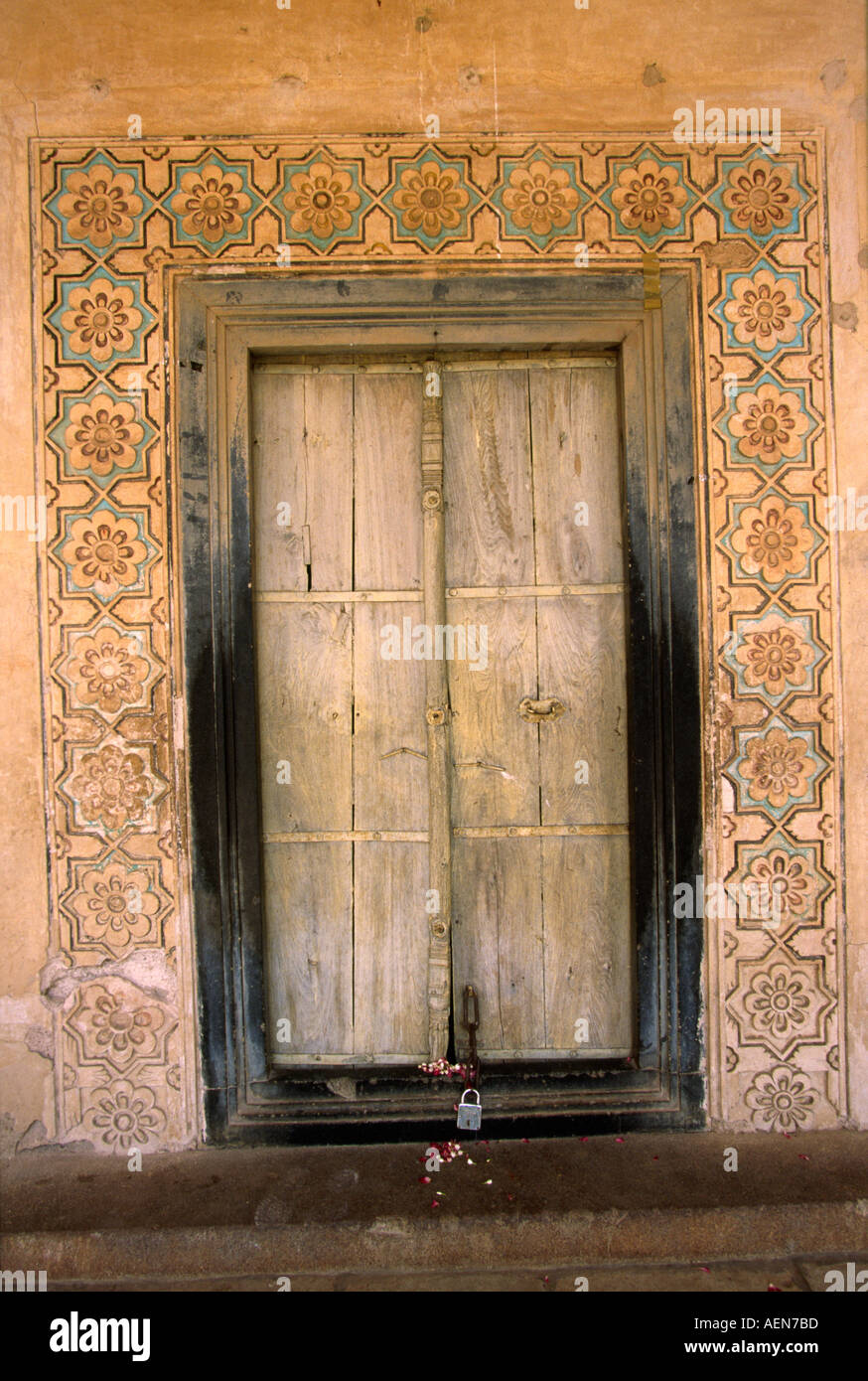 India Andhra Pradesh Hyderabad Qutb Shahi Tombs door to tomb of Hayath Baksh Begum Stock Photo