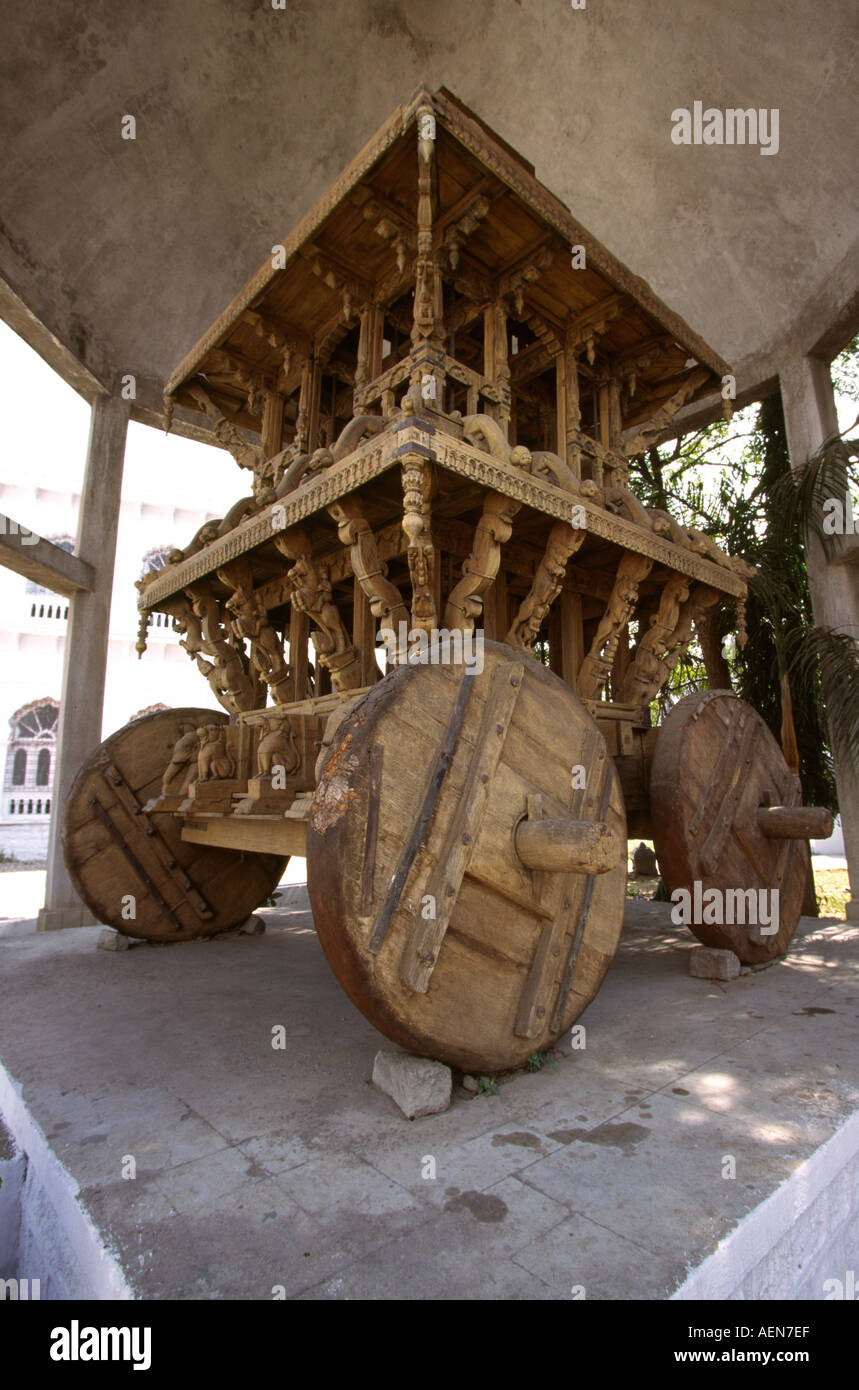 India Andhra Pradesh Hyderabad State Museum C18th Temple Chariot Stock Photo