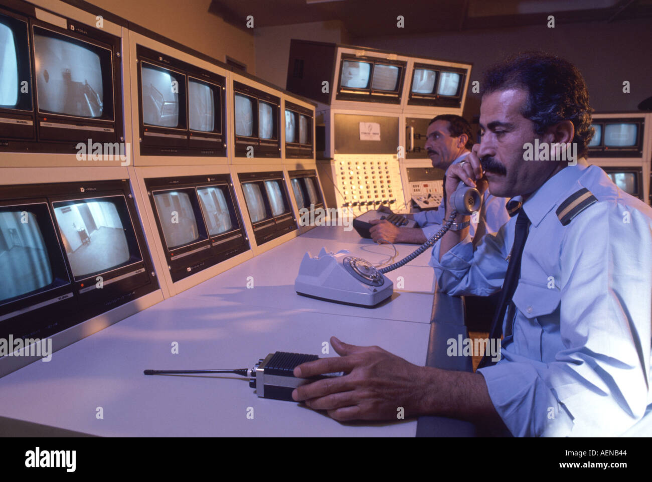 Security control panel at bank and commercial complex in Amman Jordan
