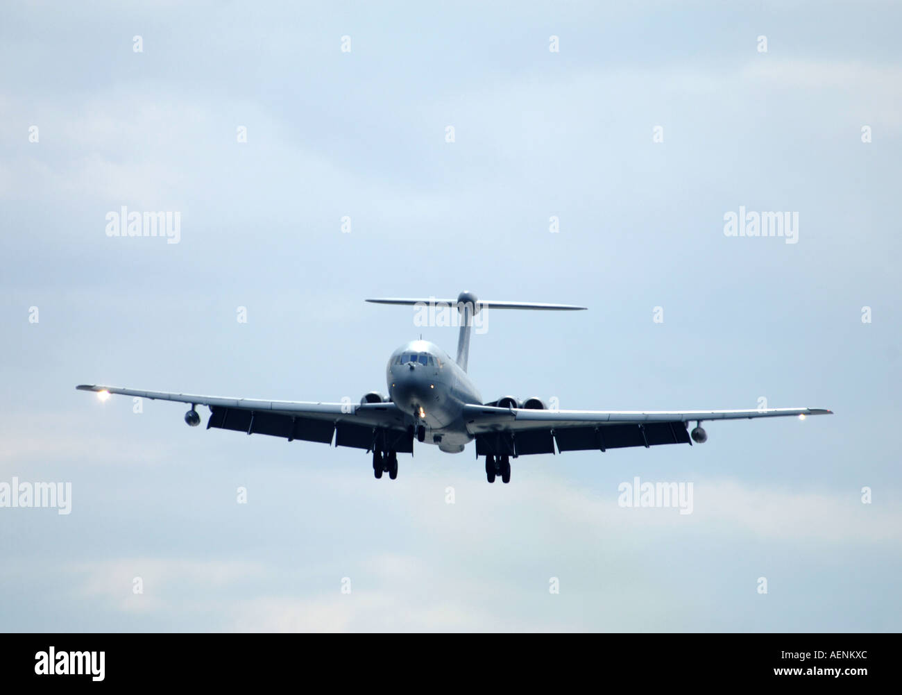 RAF VC 10 approaching RAF Kinloss airfield Scotland Morayshire.  XAV-486 Stock Photo