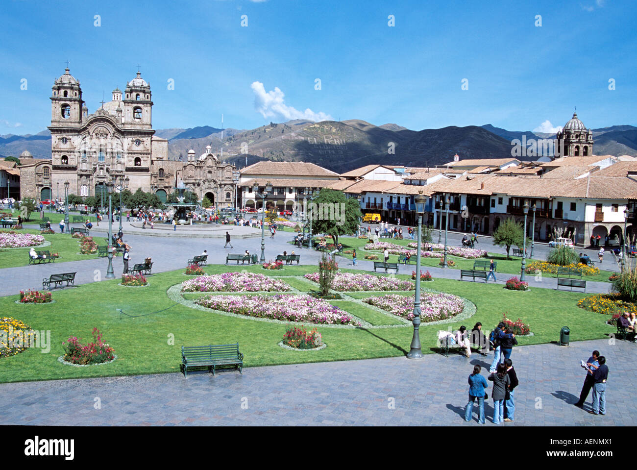 Plaza de Armas to Iglesia La Compania de Jesus, Cusco, Peru Stock Photo