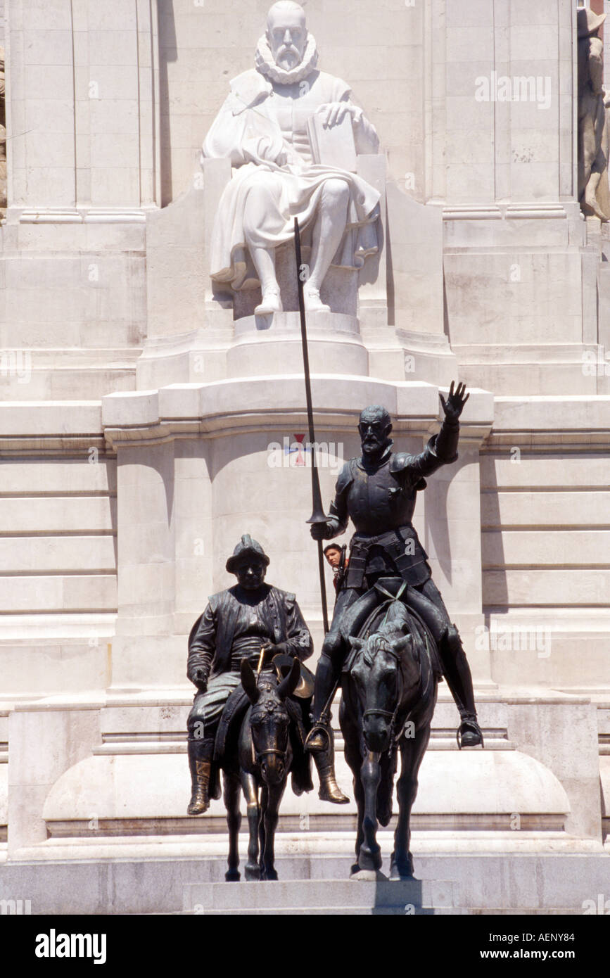 Madrid, Plaza Espana, Cervantes Denkmal (Zapatero/Muguruza) Stock Photo