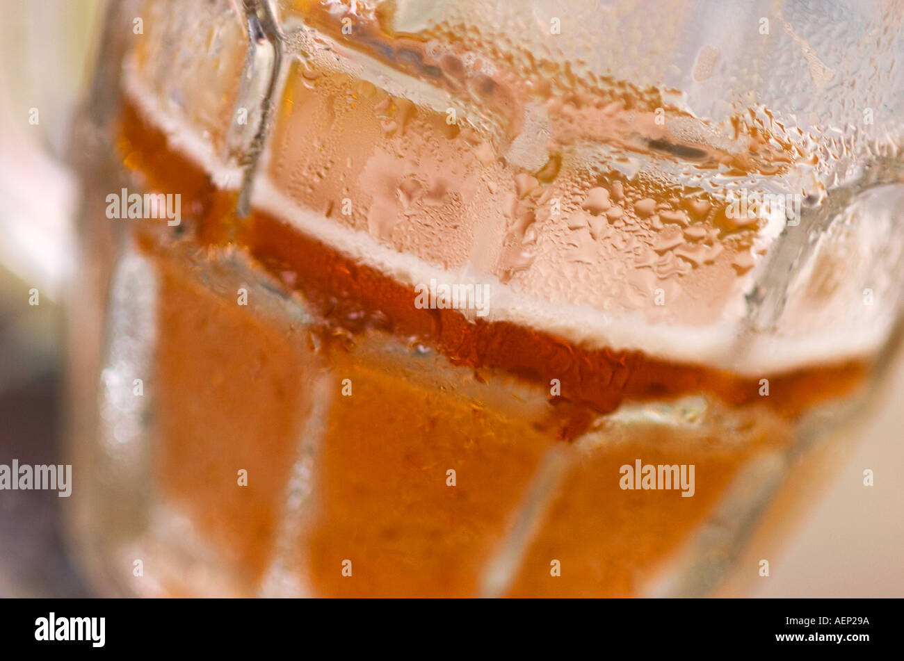Cool glass of amber beer ale Stock Photo Alamy