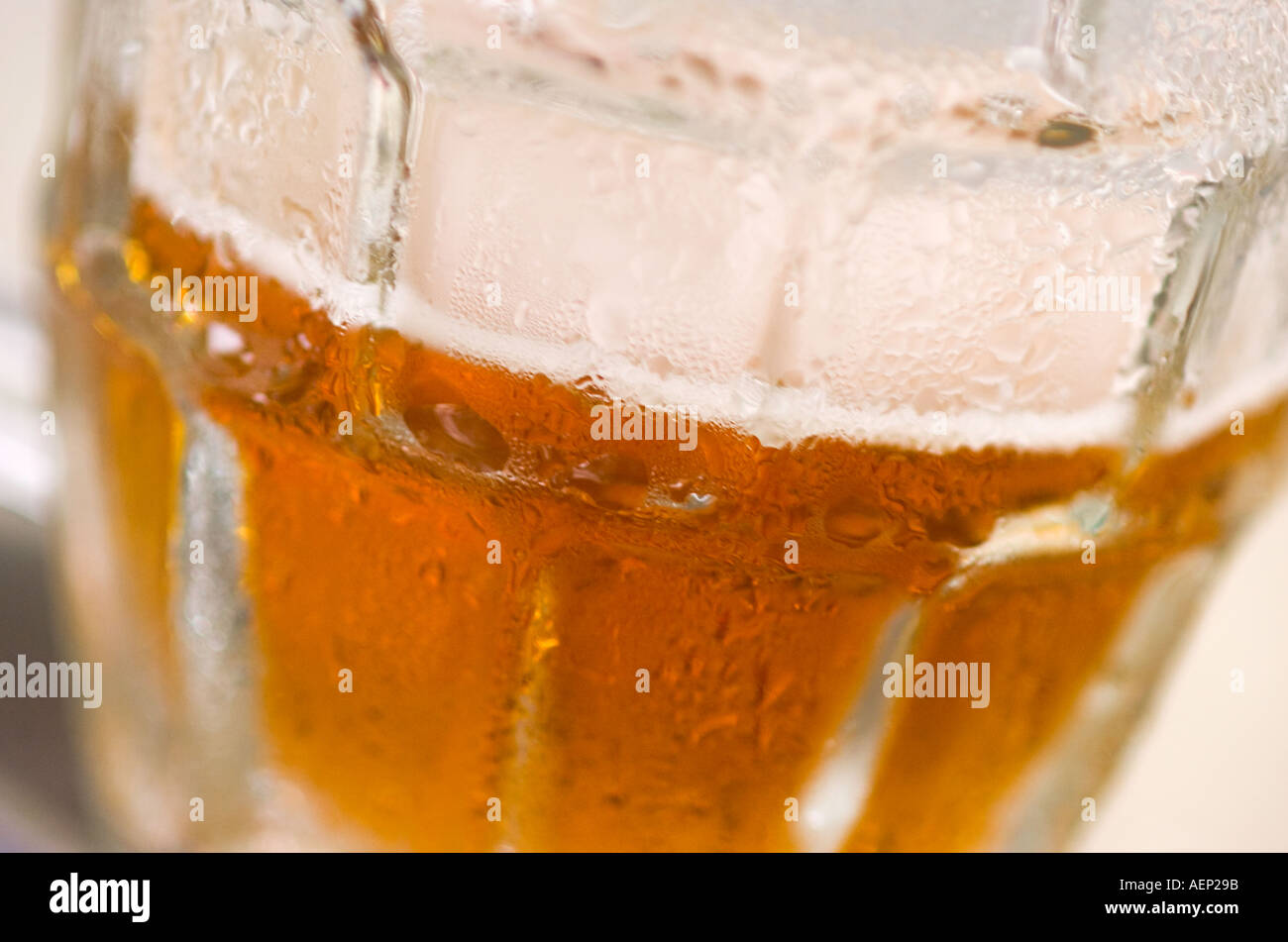 Cool glass of amber beer ale Stock Photo Alamy