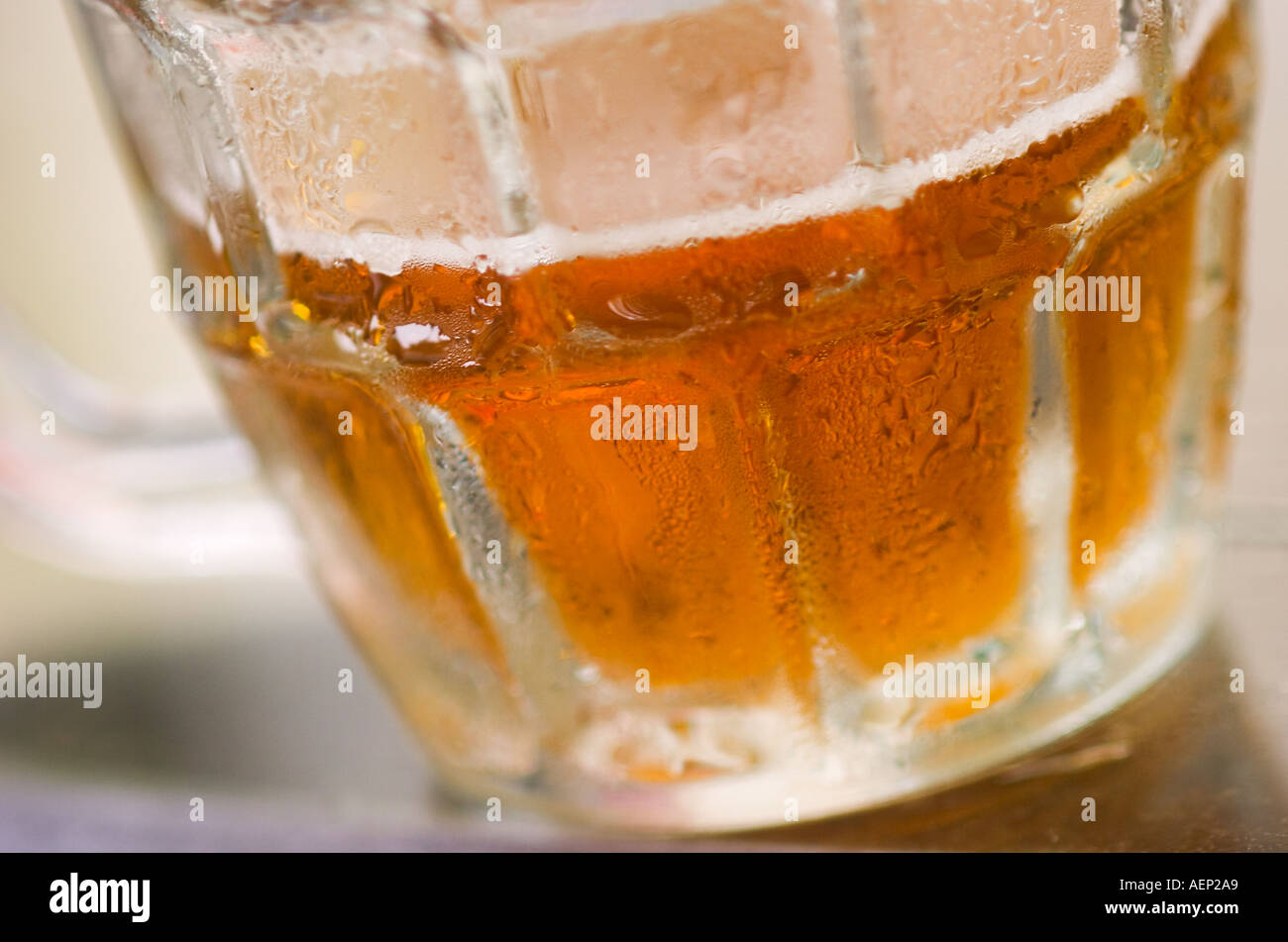Cool glass of amber beer ale Stock Photo Alamy