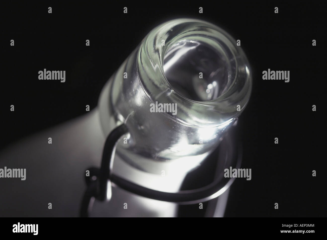 Clear Glass Bottle Top Stock Photo Alamy