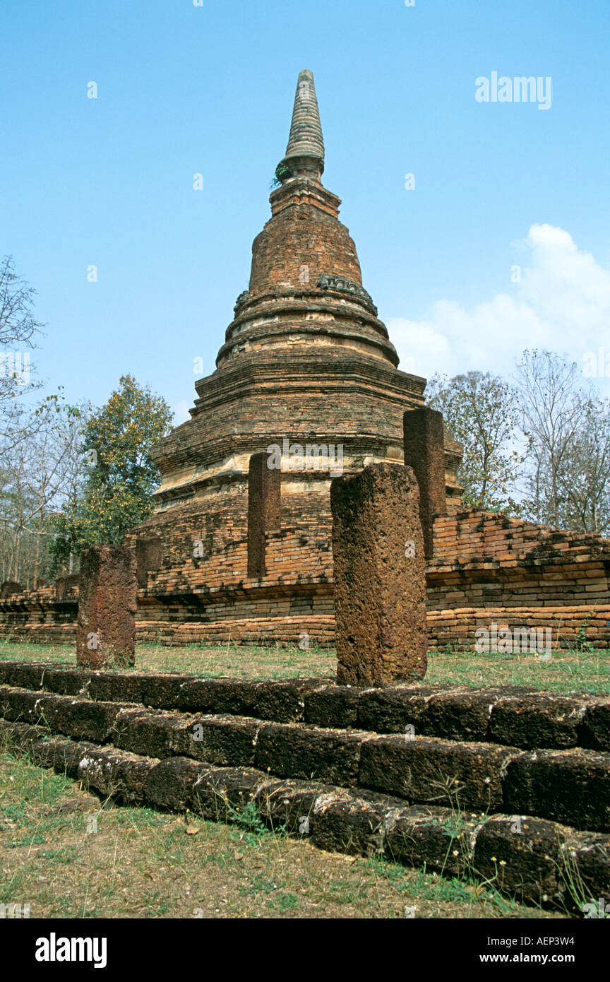 A chedi, Kamphaeng Phet Historical Park, Kamphaeng Phet, Thailand Stock Photo