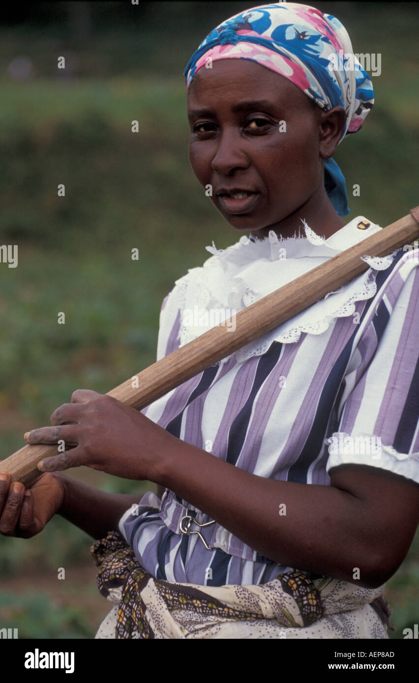 Woman with a hoe Kenya. Stock Photo