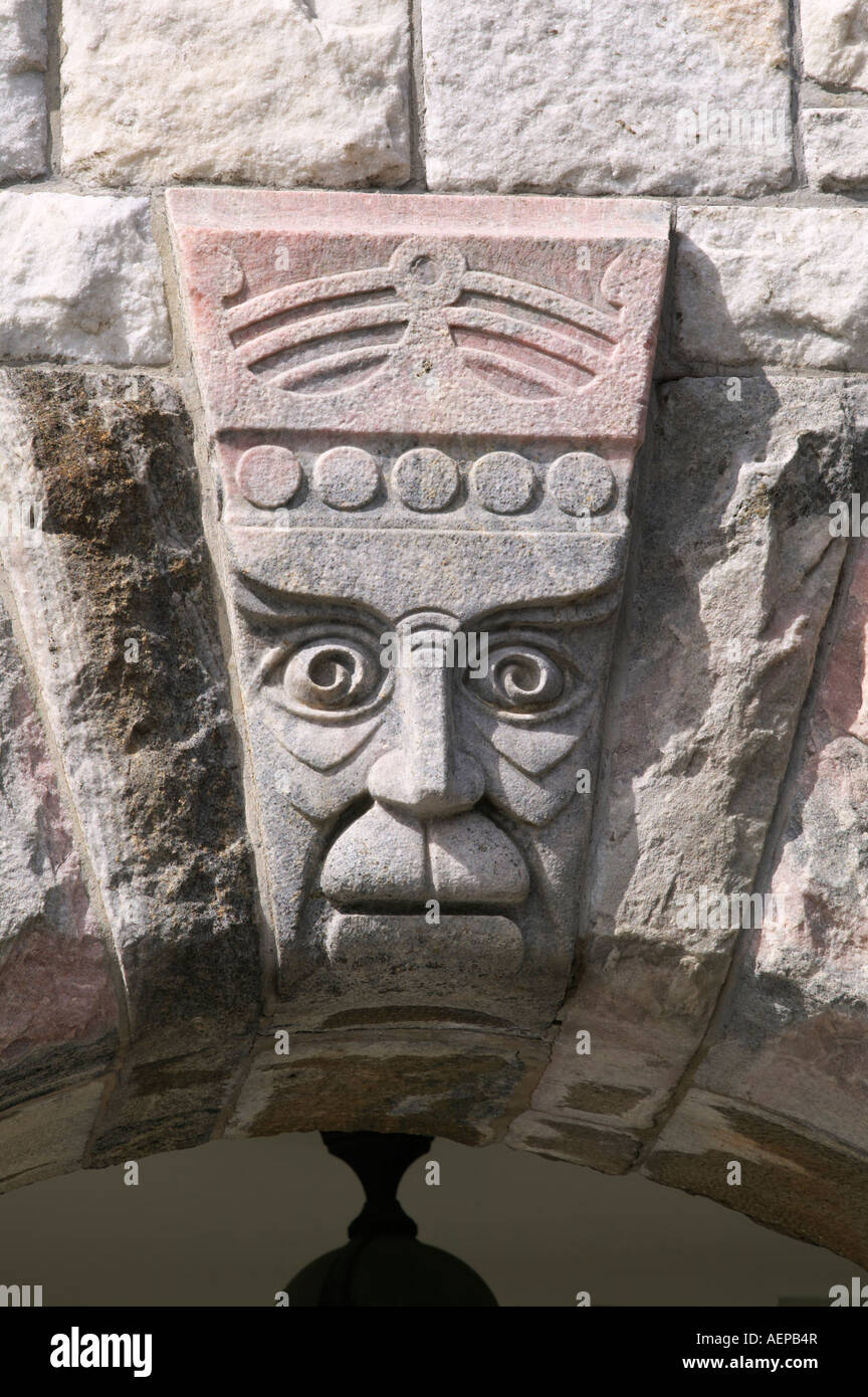 Decorated Art Nouveau arch keystone Alesund More og Romsdal Norway