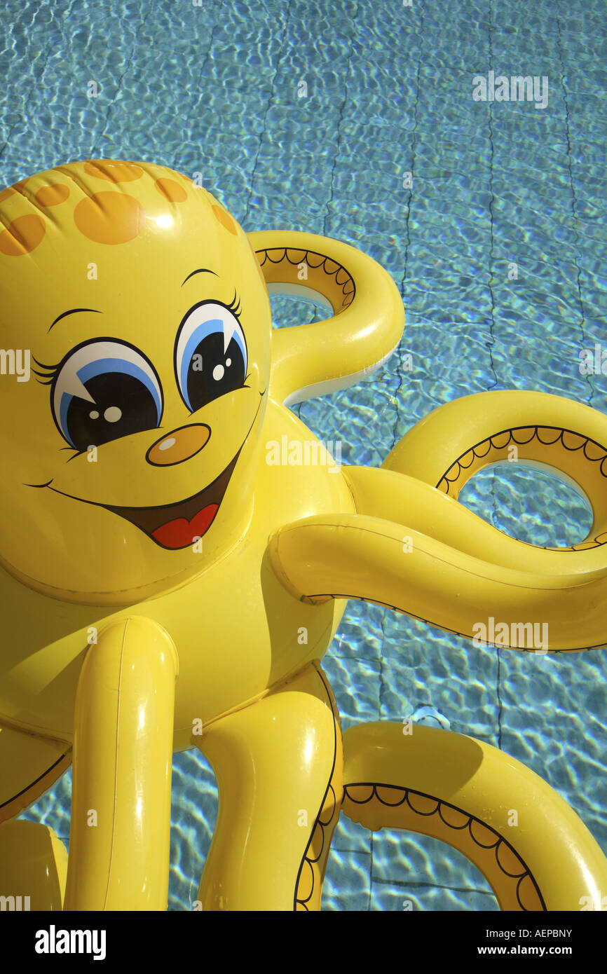inflatable octopus inside a swimming pool Stock Photo Alamy