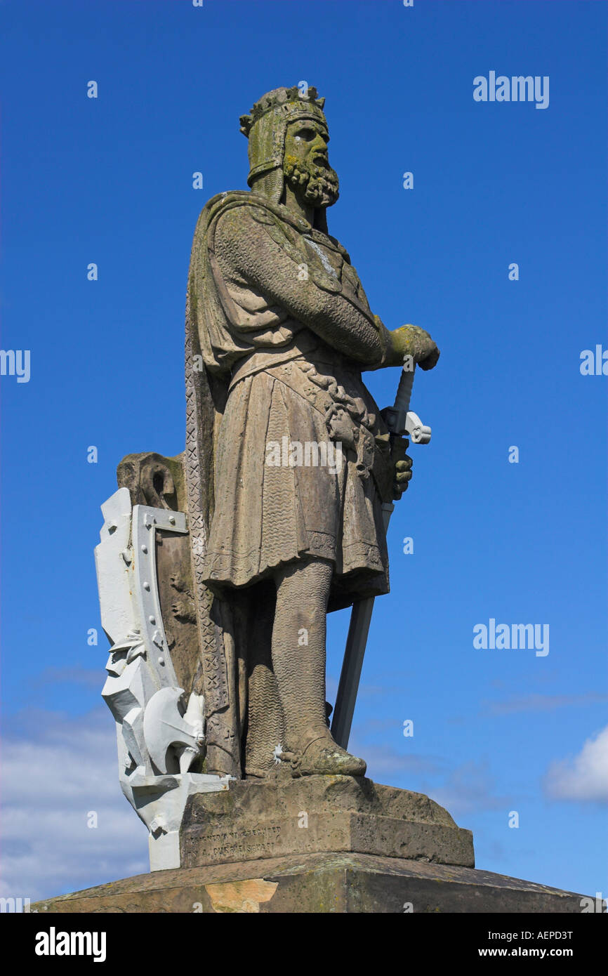Robert the Bruce Statue at Stirling Castle Stock Photo