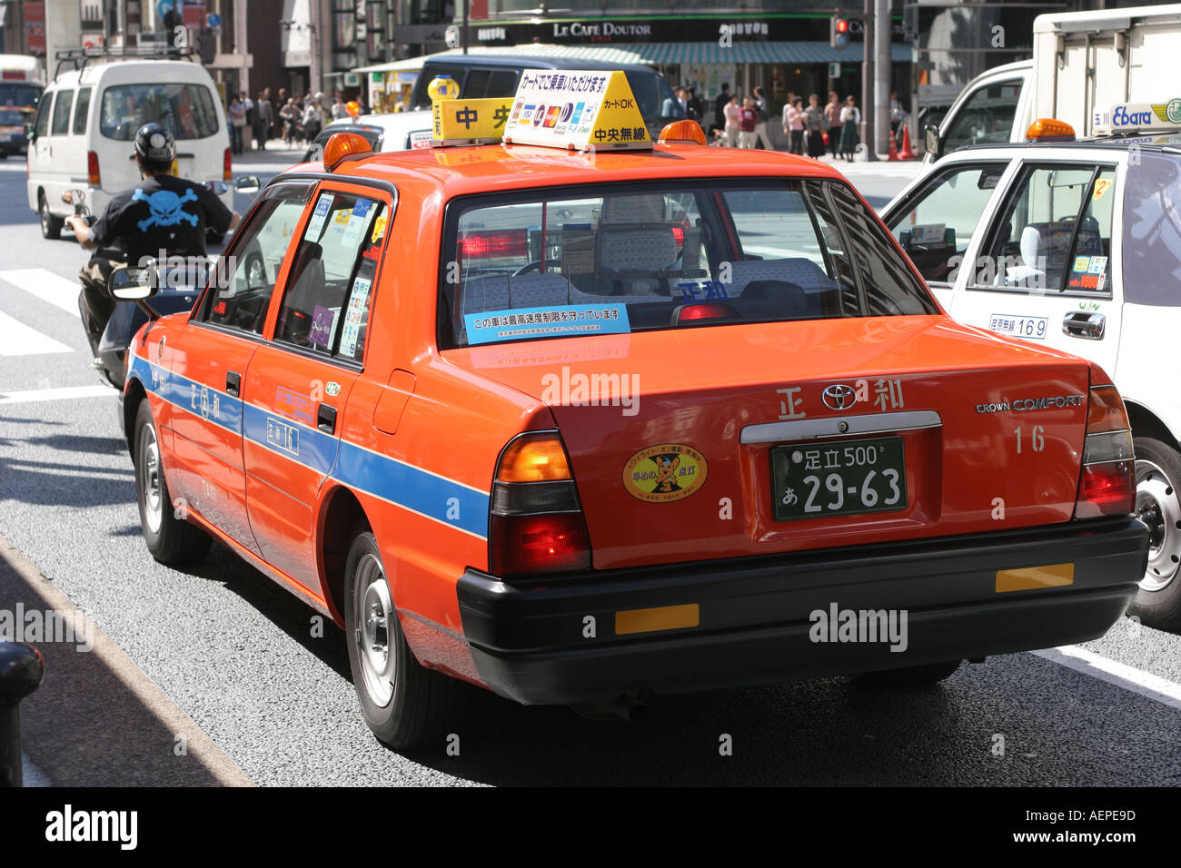 Taxi Cab Ginza Street Tokyo Japan Stock Photo Alamy