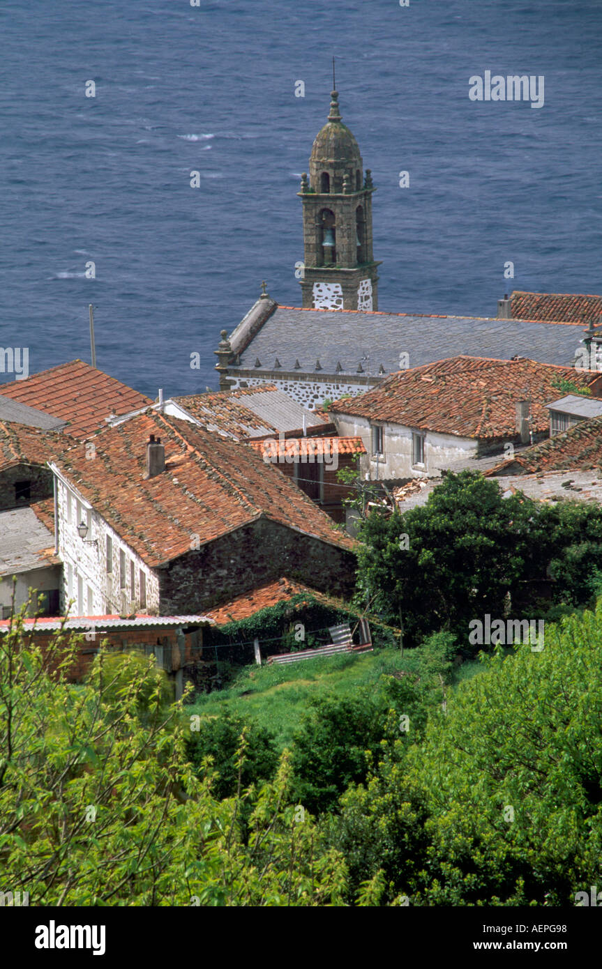 Cedeira, San Andres de Texeido, Wallfahrtskirche im Dorf Stock Photo