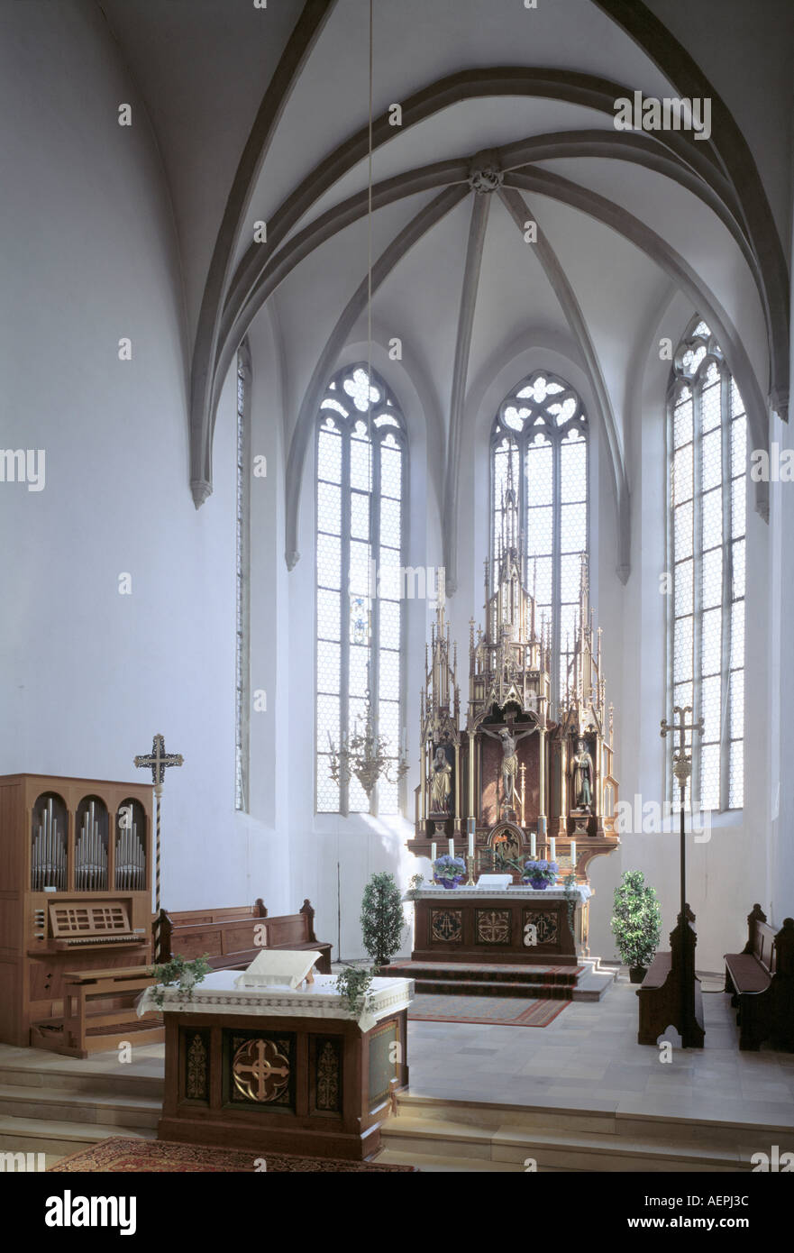 Münchaurach, Klosterkirche, Blick in den Chorraum Stock Photo