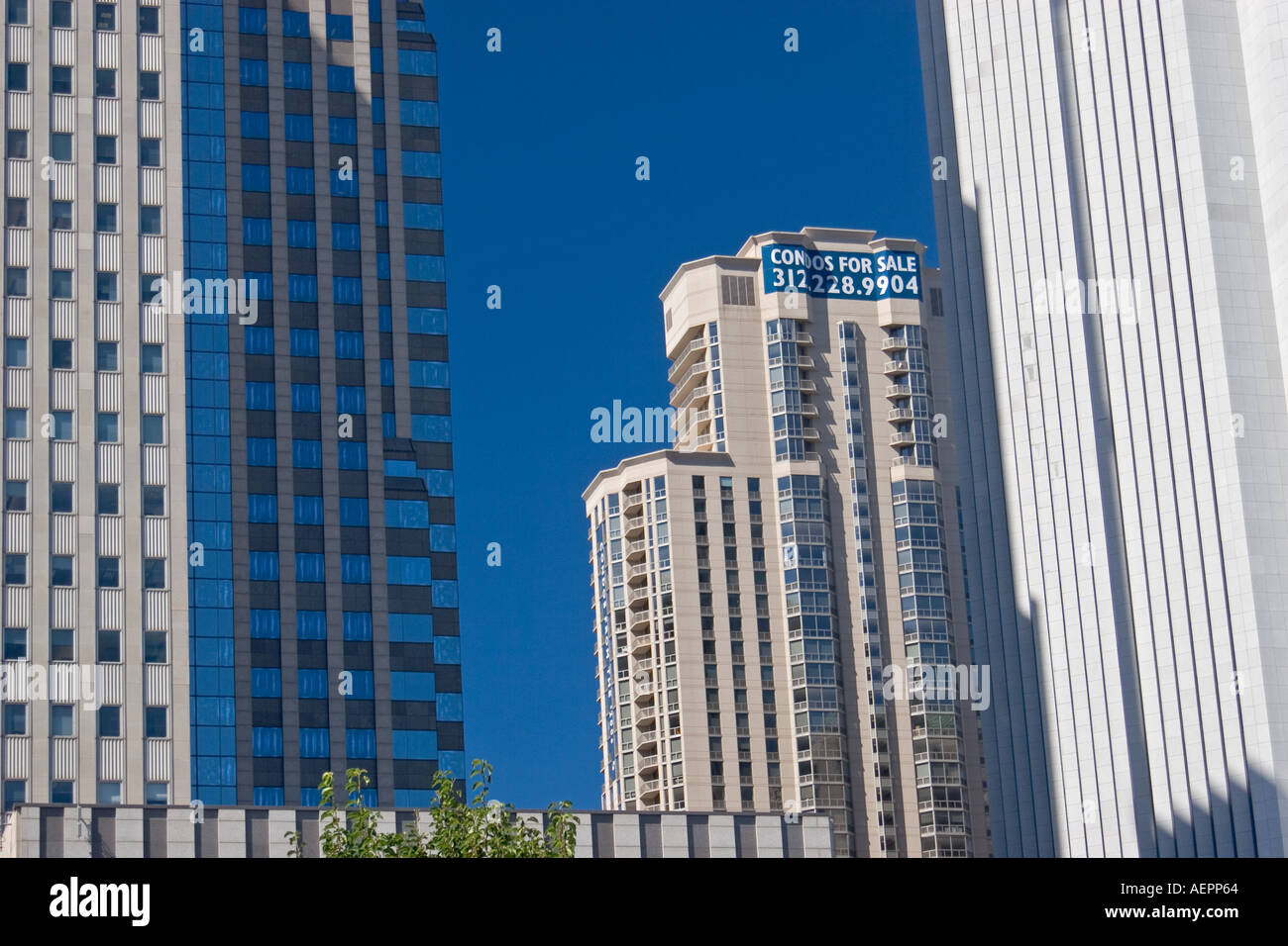 Chicago Illinois Condominiums for sale in downtown Chicago Stock Photo